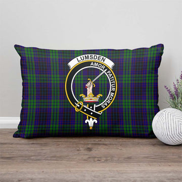 Lumsden Green Tartan Pillow Cover with Family Crest