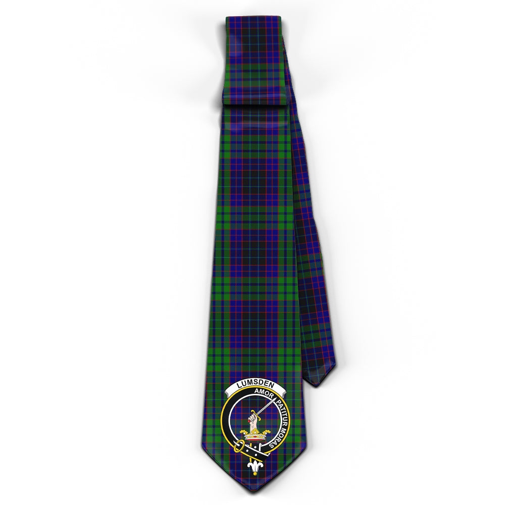 Lumsden Green Tartan Classic Necktie with Family Crest - Tartan Vibes Clothing