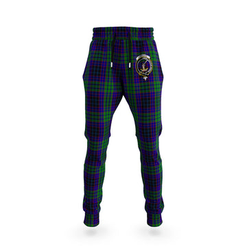 Lumsden Green Tartan Joggers Pants with Family Crest