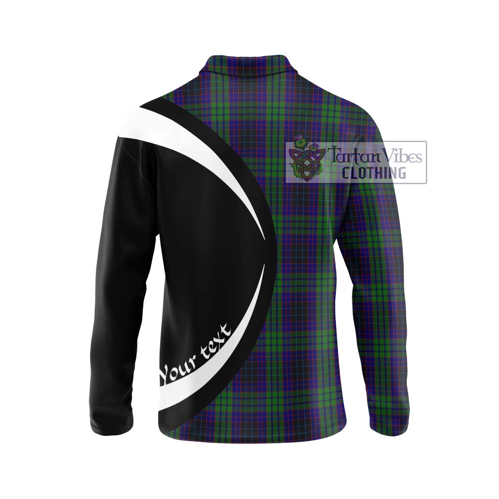 Lumsden Green Tartan Long Sleeve Polo Shirt with Family Crest Circle Style - Tartan Vibes Clothing