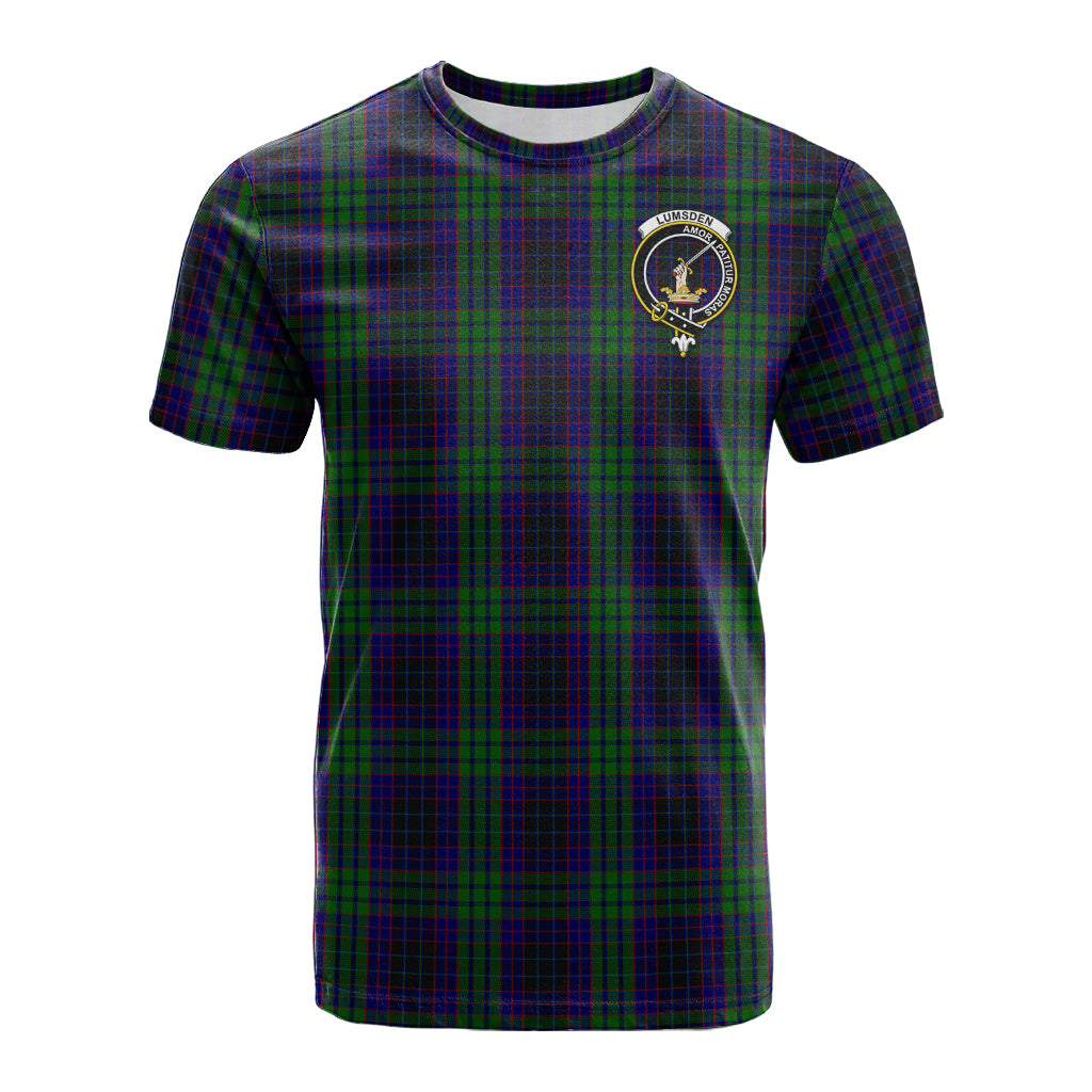 Lumsden Green Tartan T-Shirt with Family Crest - Tartan Vibes Clothing