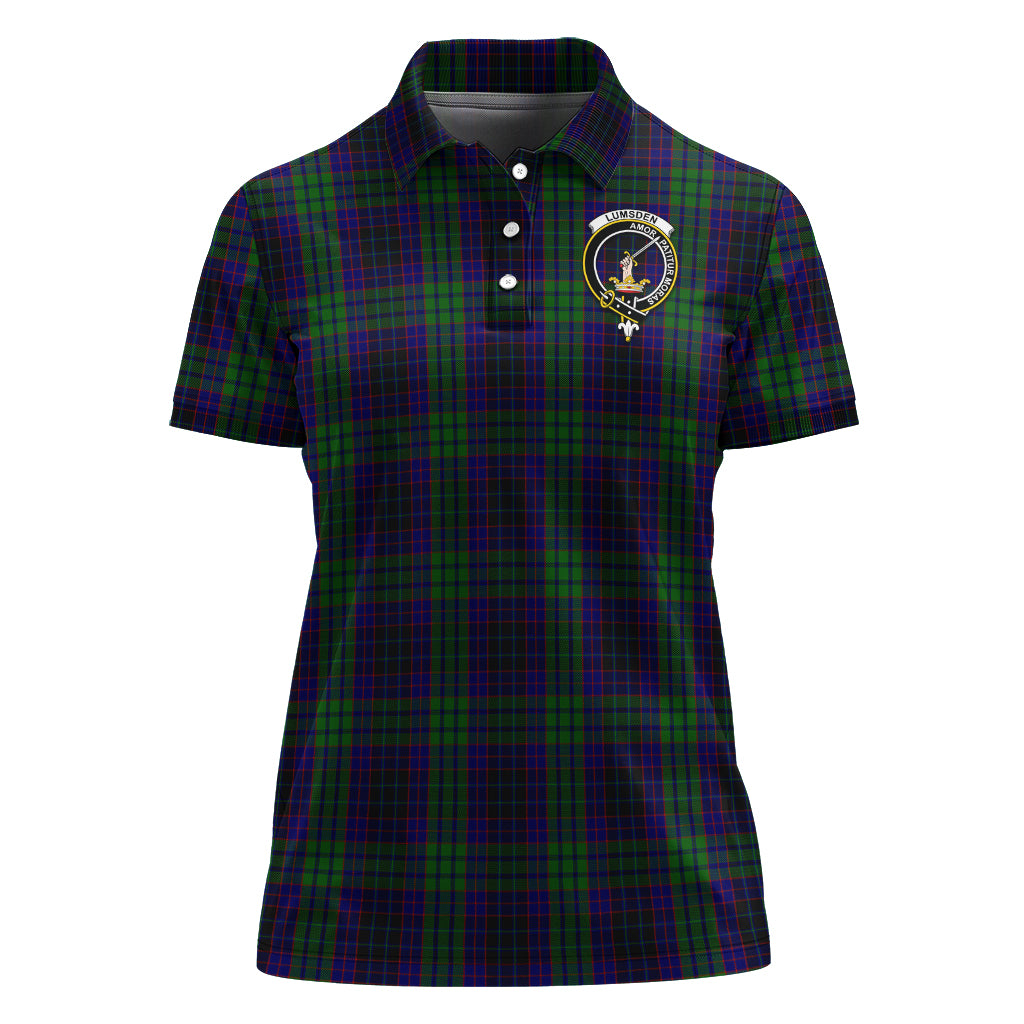 Lumsden Green Tartan Polo Shirt with Family Crest For Women - Tartan Vibes Clothing