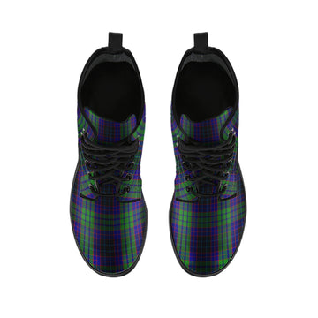 Lumsden Green Tartan Leather Boots