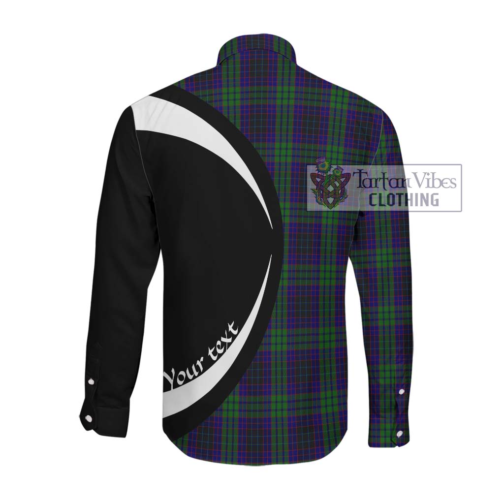 Lumsden Green Tartan Long Sleeve Button Up with Family Crest Circle Style Men's Shirt - Tartan Vibes Clothing