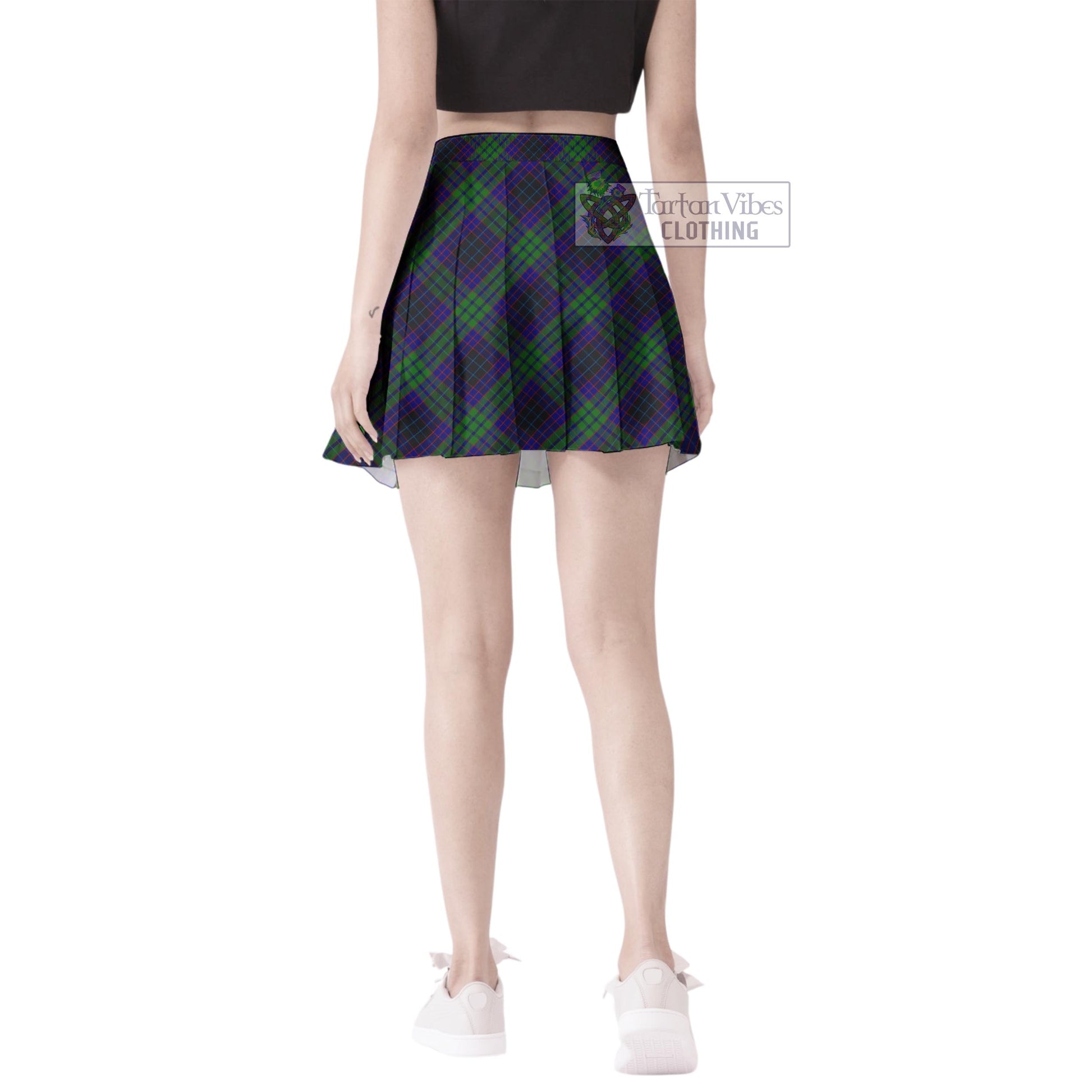 Tartan Vibes Clothing Lumsden Green Tartan Women's Plated Mini Skirt