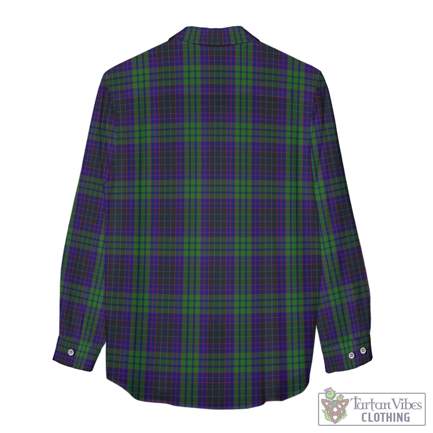 Tartan Vibes Clothing Lumsden Green Tartan Womens Casual Shirt with Family Crest