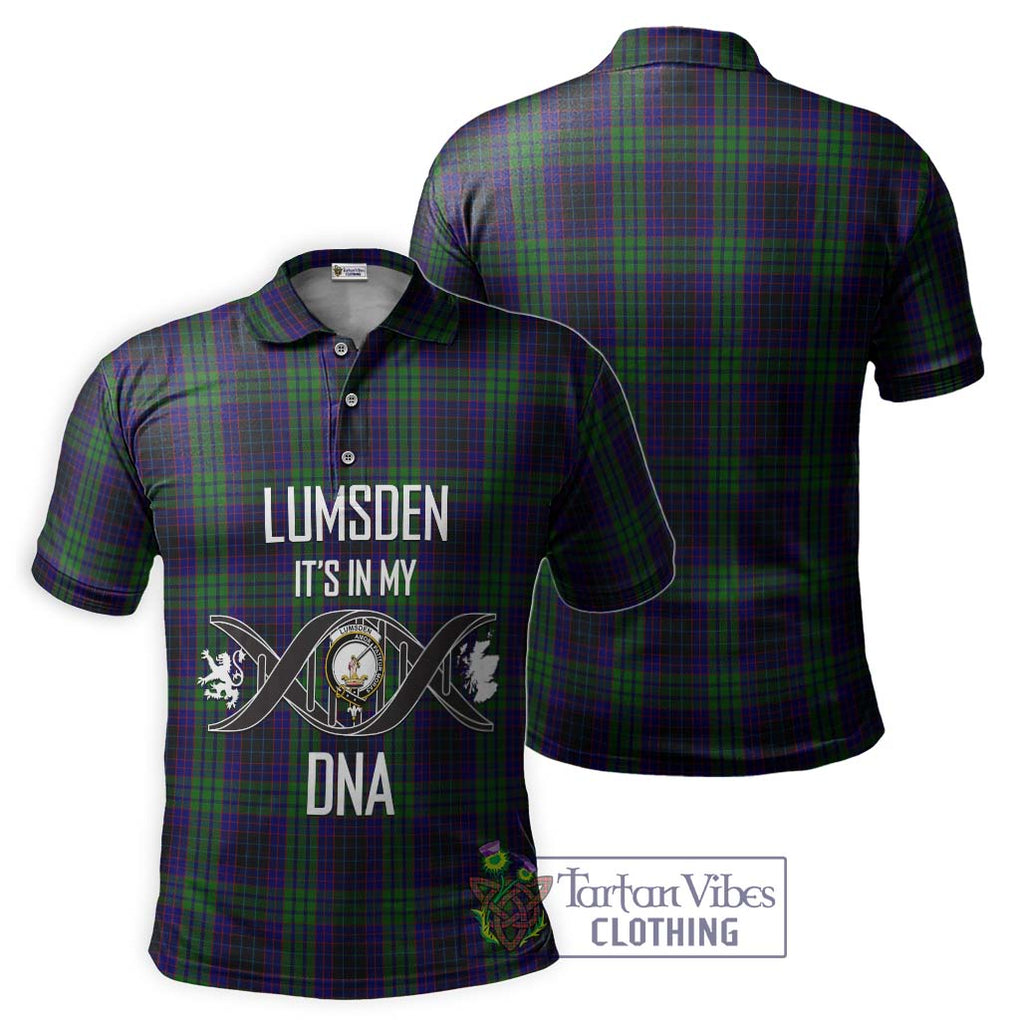 Lumsden Green Tartan Polo Shirt with Family Crest DNA In Me Style - Tartanvibesclothing Shop