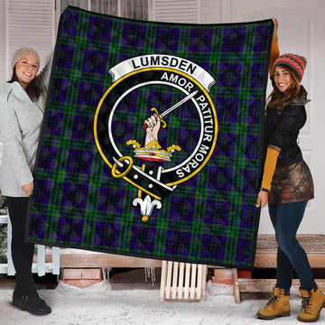 Lumsden Green Tartan Quilt with Family Crest