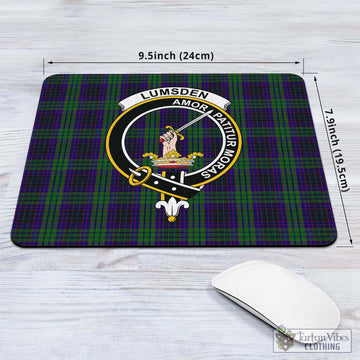 Lumsden Green Tartan Mouse Pad with Family Crest