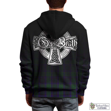 Lumsden Green Tartan Hoodie Featuring Alba Gu Brath Family Crest Celtic Inspired