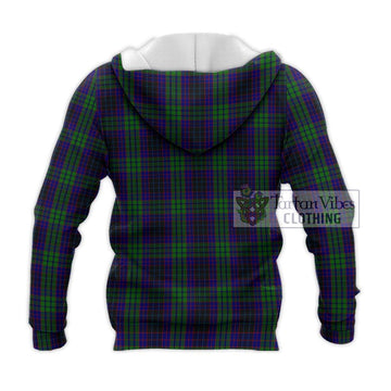 Lumsden Green Tartan Knitted Hoodie with Family Crest DNA In Me Style