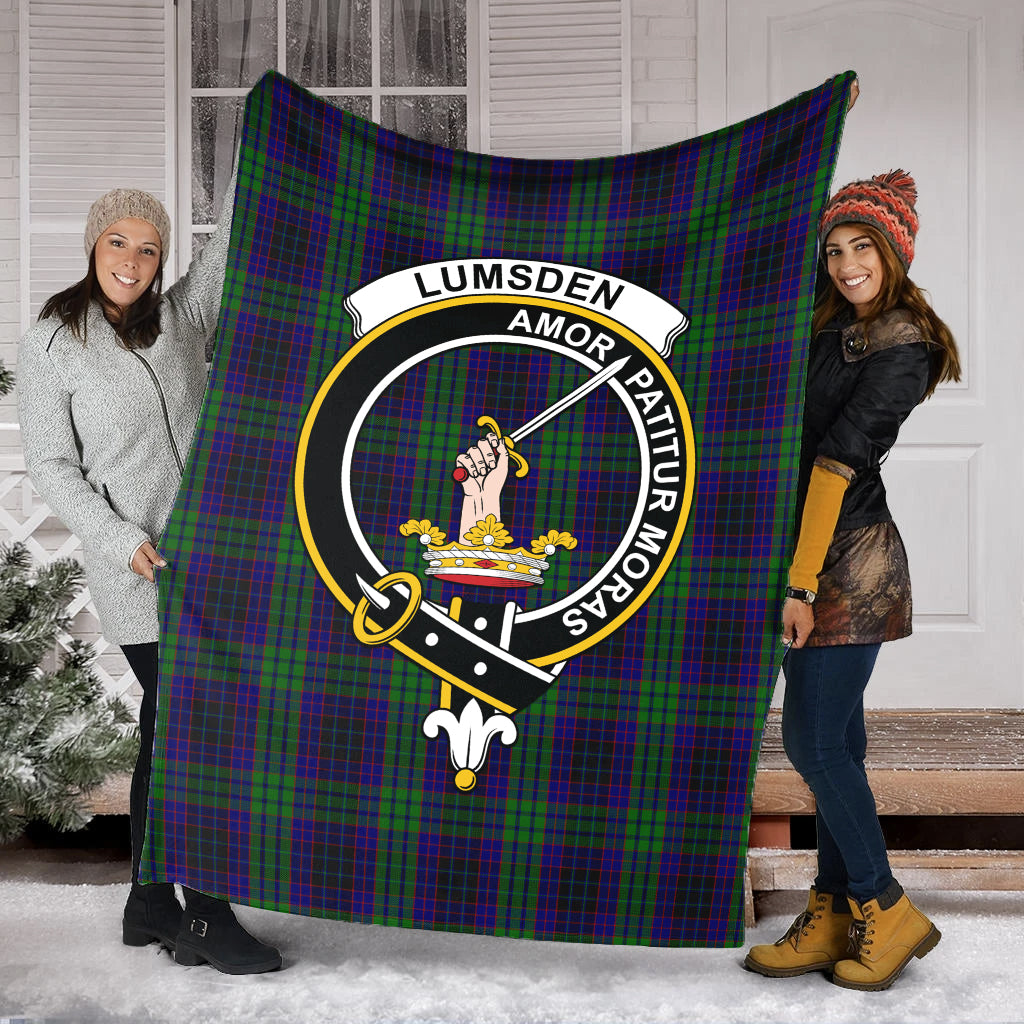 lumsden-green-tartab-blanket-with-family-crest