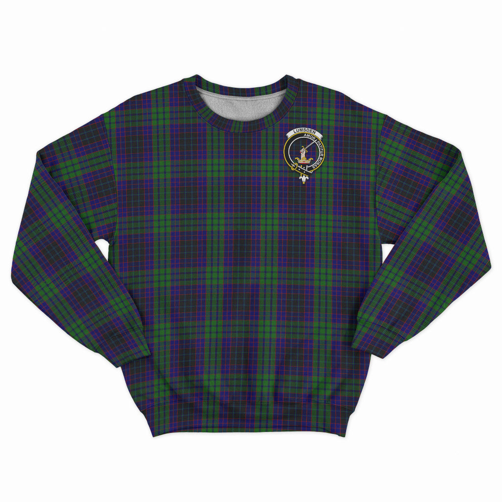 Lumsden Green Tartan Sweatshirt with Family Crest - Tartan Vibes Clothing