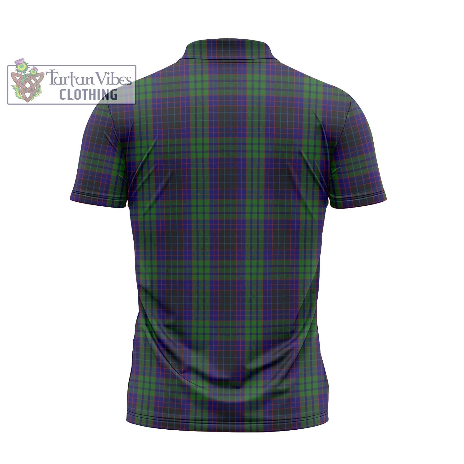 Tartan Vibes Clothing Lumsden Green Tartan Zipper Polo Shirt with Family Crest