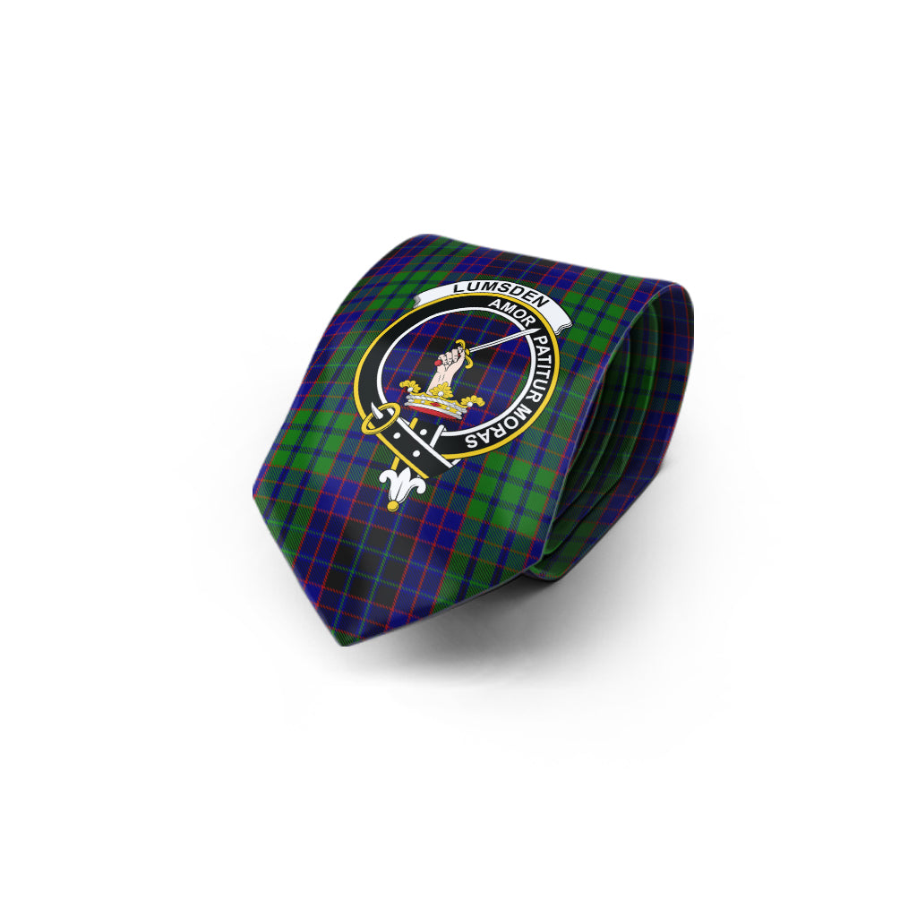 Lumsden Green Tartan Classic Necktie with Family Crest - Tartan Vibes Clothing