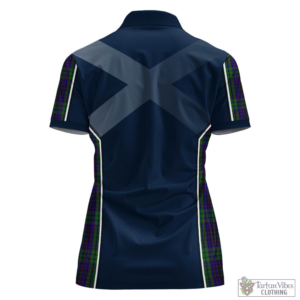 Tartan Vibes Clothing Lumsden Green Tartan Women's Polo Shirt with Family Crest and Scottish Thistle Vibes Sport Style