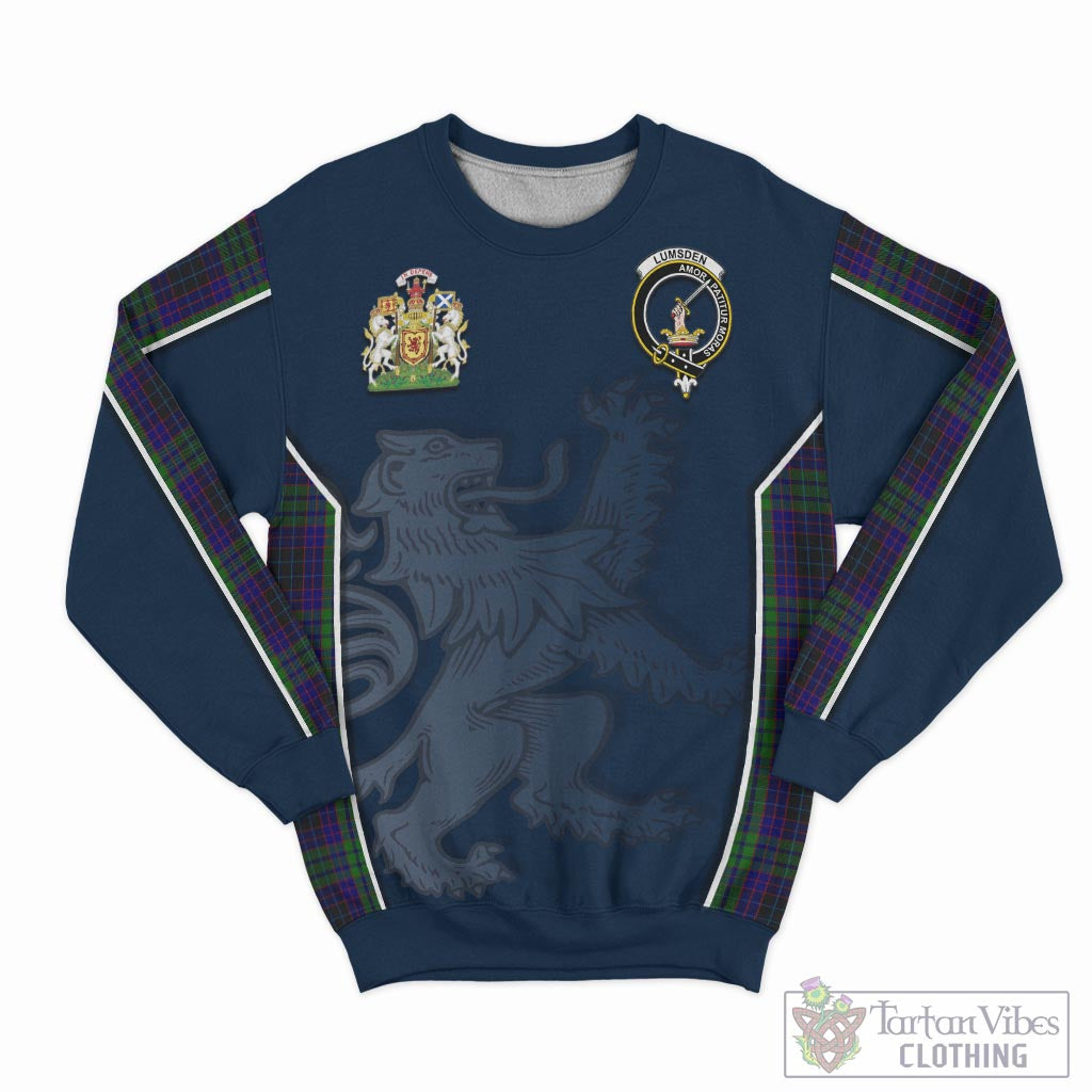 Tartan Vibes Clothing Lumsden Green Tartan Sweater with Family Crest and Lion Rampant Vibes Sport Style