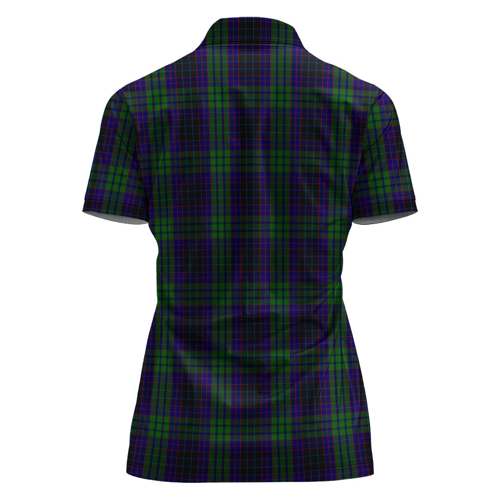 Lumsden Green Tartan Polo Shirt with Family Crest For Women - Tartan Vibes Clothing