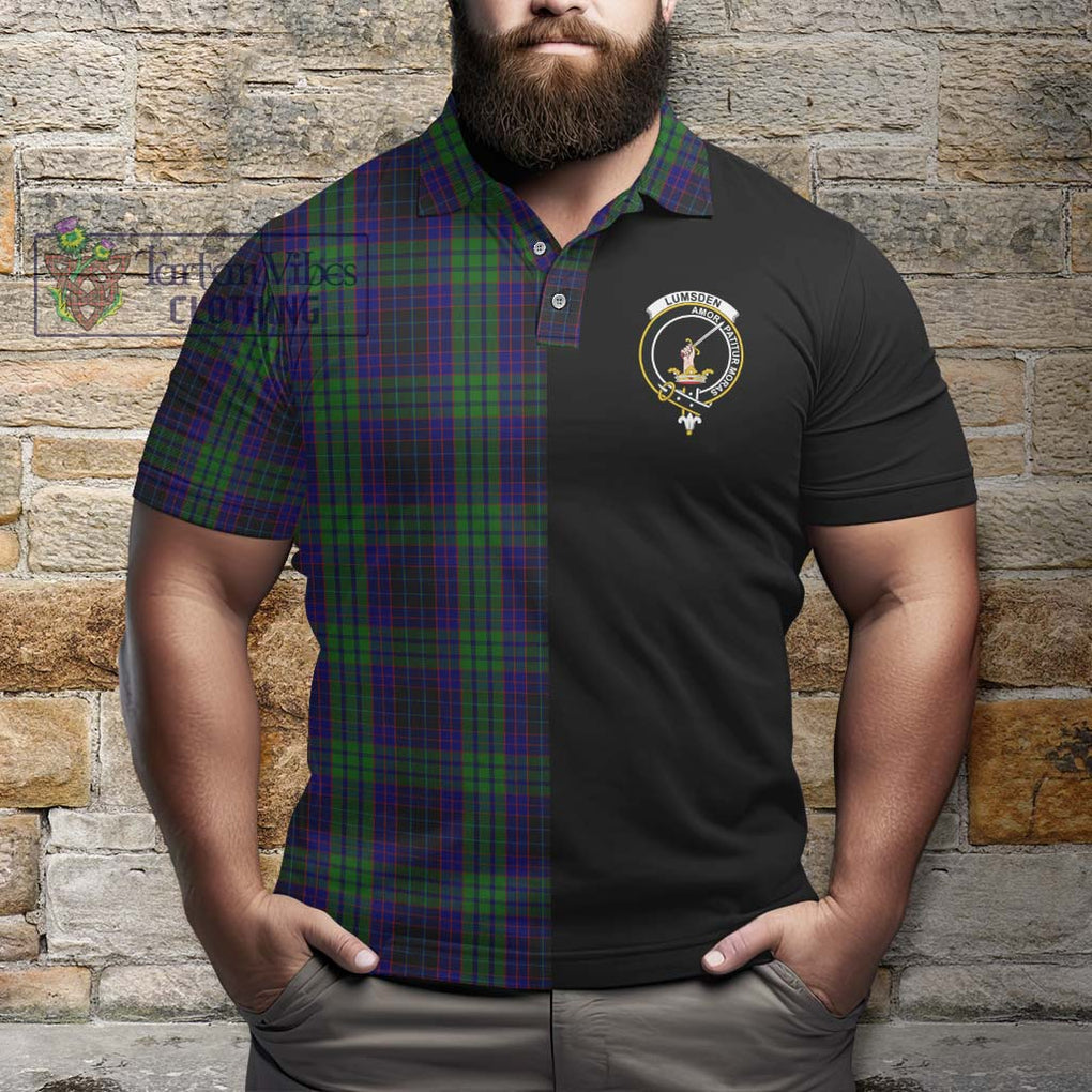 Lumsden Green Tartan Polo Shirt with Family Crest and Half Of Me Style - Tartanvibesclothing Shop