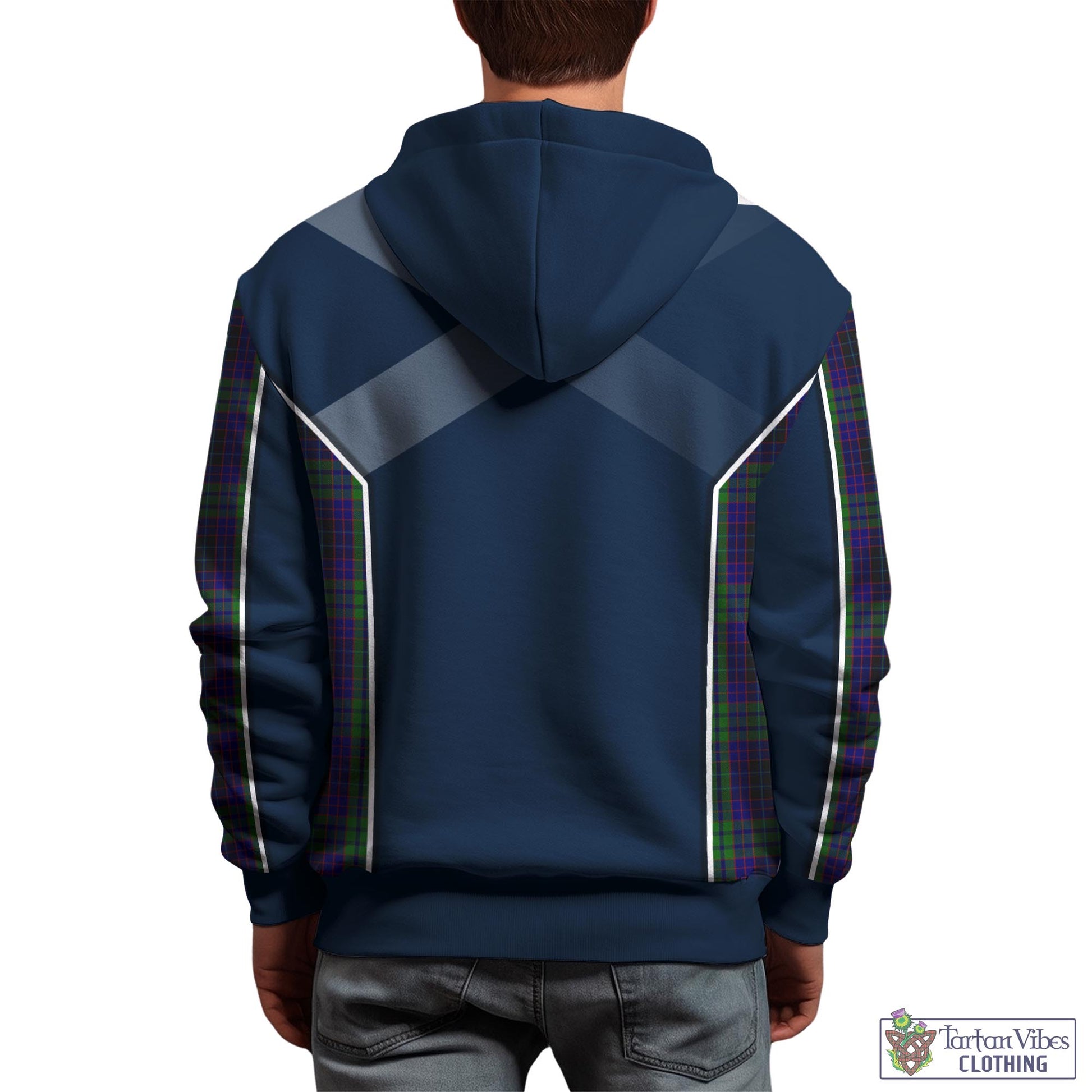 Tartan Vibes Clothing Lumsden Green Tartan Hoodie with Family Crest and Lion Rampant Vibes Sport Style