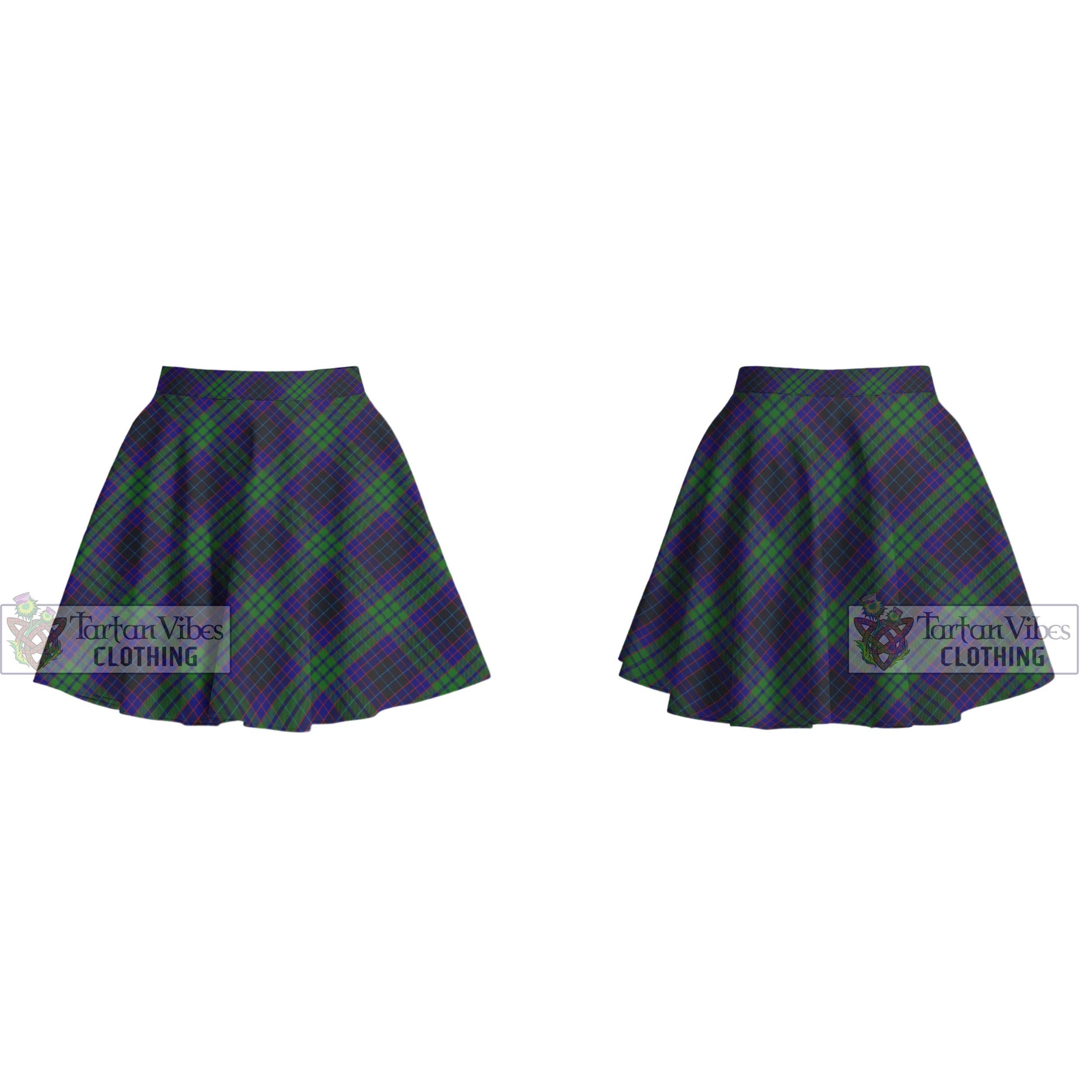 Tartan Vibes Clothing Lumsden Green Tartan Women's Plated Mini Skirt