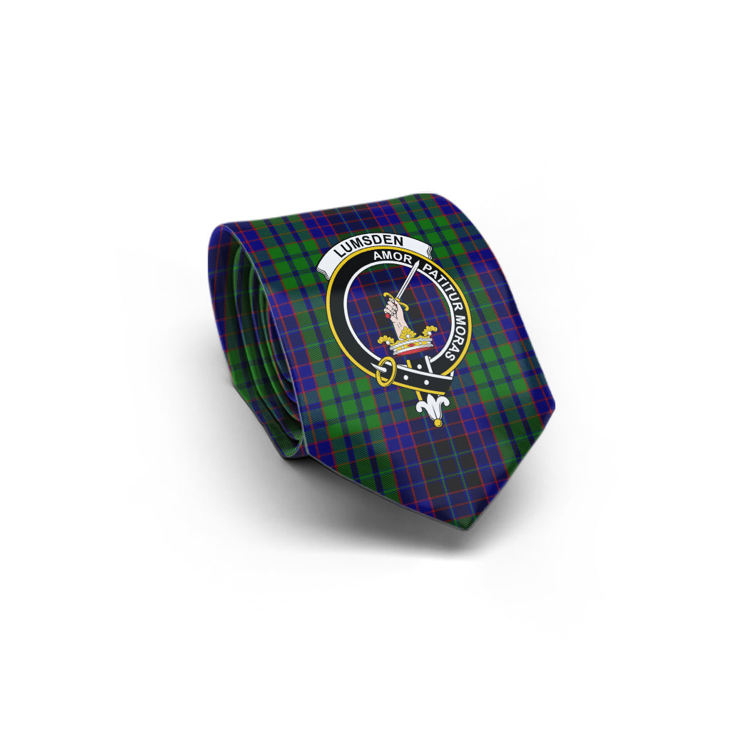 Lumsden Green Tartan Classic Necktie with Family Crest - Tartan Vibes Clothing