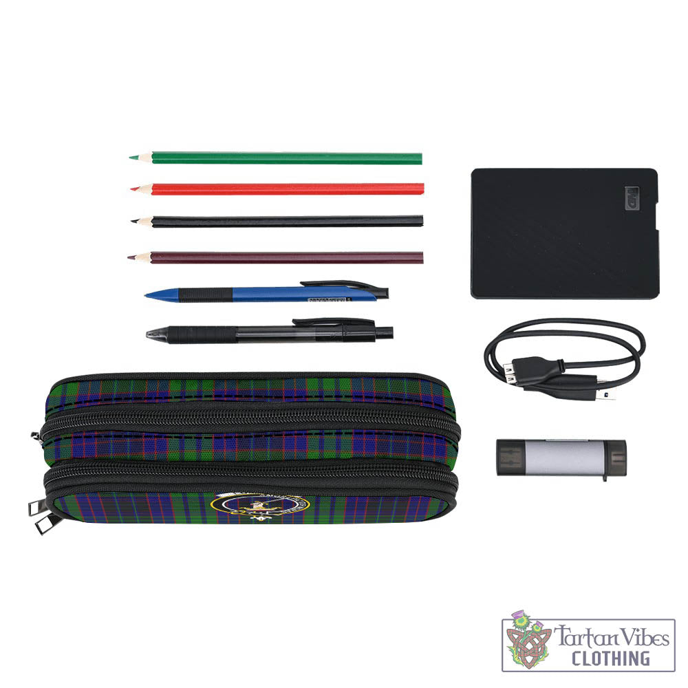 Tartan Vibes Clothing Lumsden Green Tartan Pen and Pencil Case with Family Crest