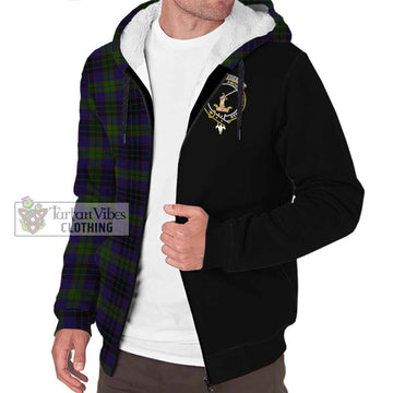 Lumsden Hunting Tartan Sherpa Hoodie with Family Crest and Half Of Me Style