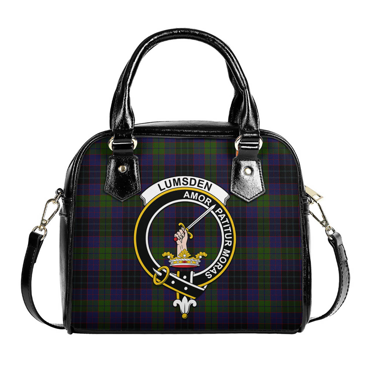 Lumsden Hunting Tartan Shoulder Handbags with Family Crest One Size 6*25*22 cm - Tartanvibesclothing