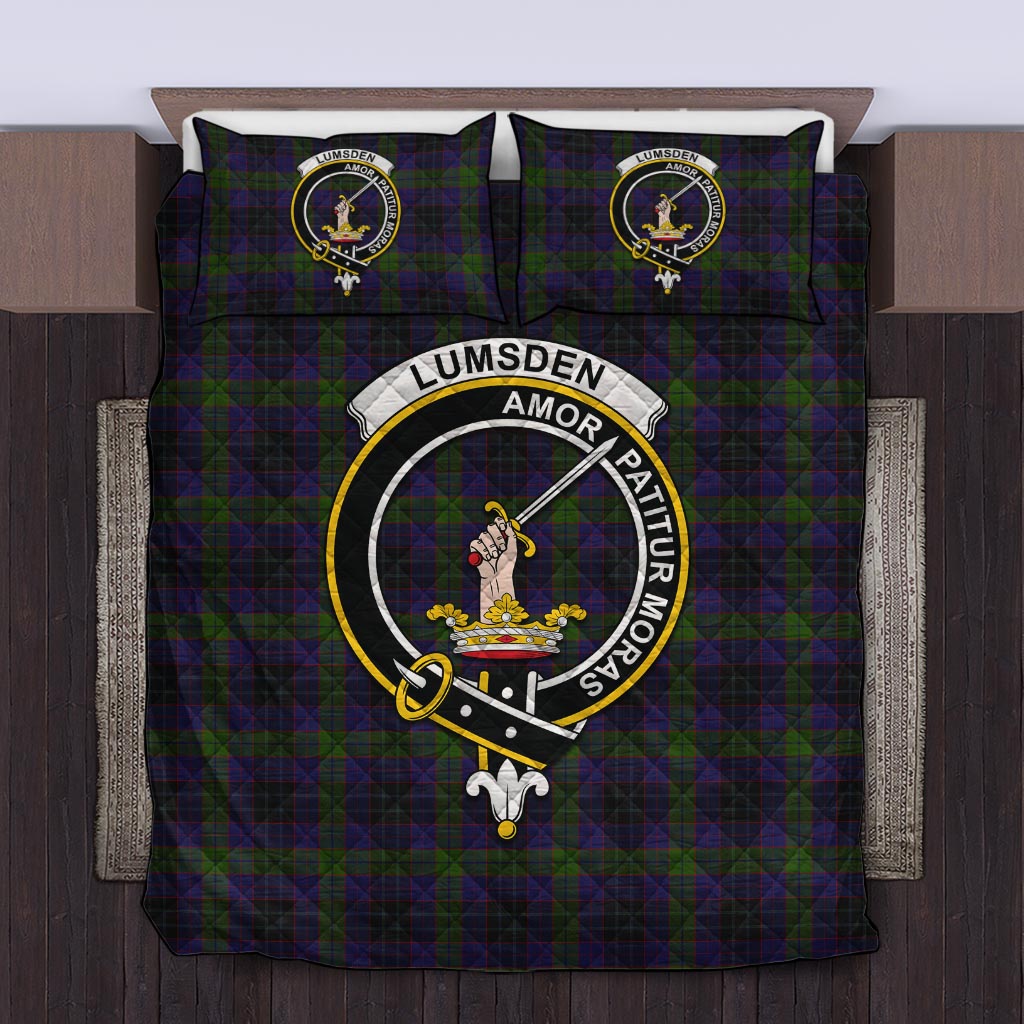 Lumsden Hunting Tartan Quilt Bed Set with Family Crest Twin - Tartan Vibes Clothing