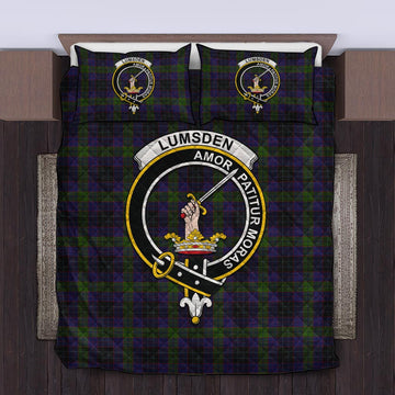 Lumsden Hunting Tartan Quilt Bed Set with Family Crest