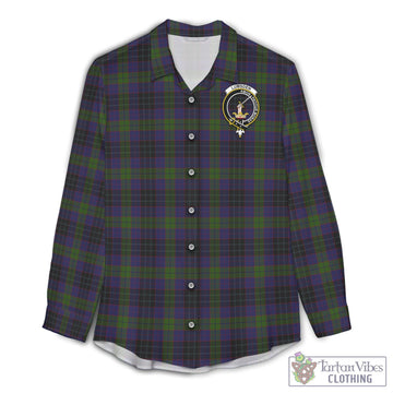 Lumsden Hunting Tartan Women's Casual Shirt with Family Crest