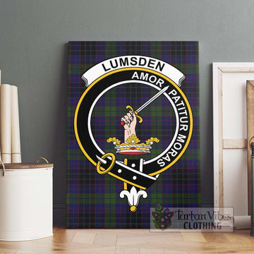 Lumsden Hunting Tartan Canvas Print Wall Art with Family Crest