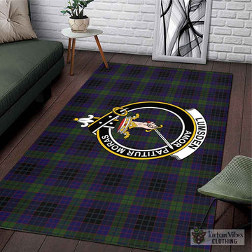 Lumsden Hunting Tartan Area Rug with Family Crest