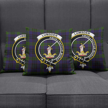 Lumsden Hunting Tartan Pillow Cover with Family Crest