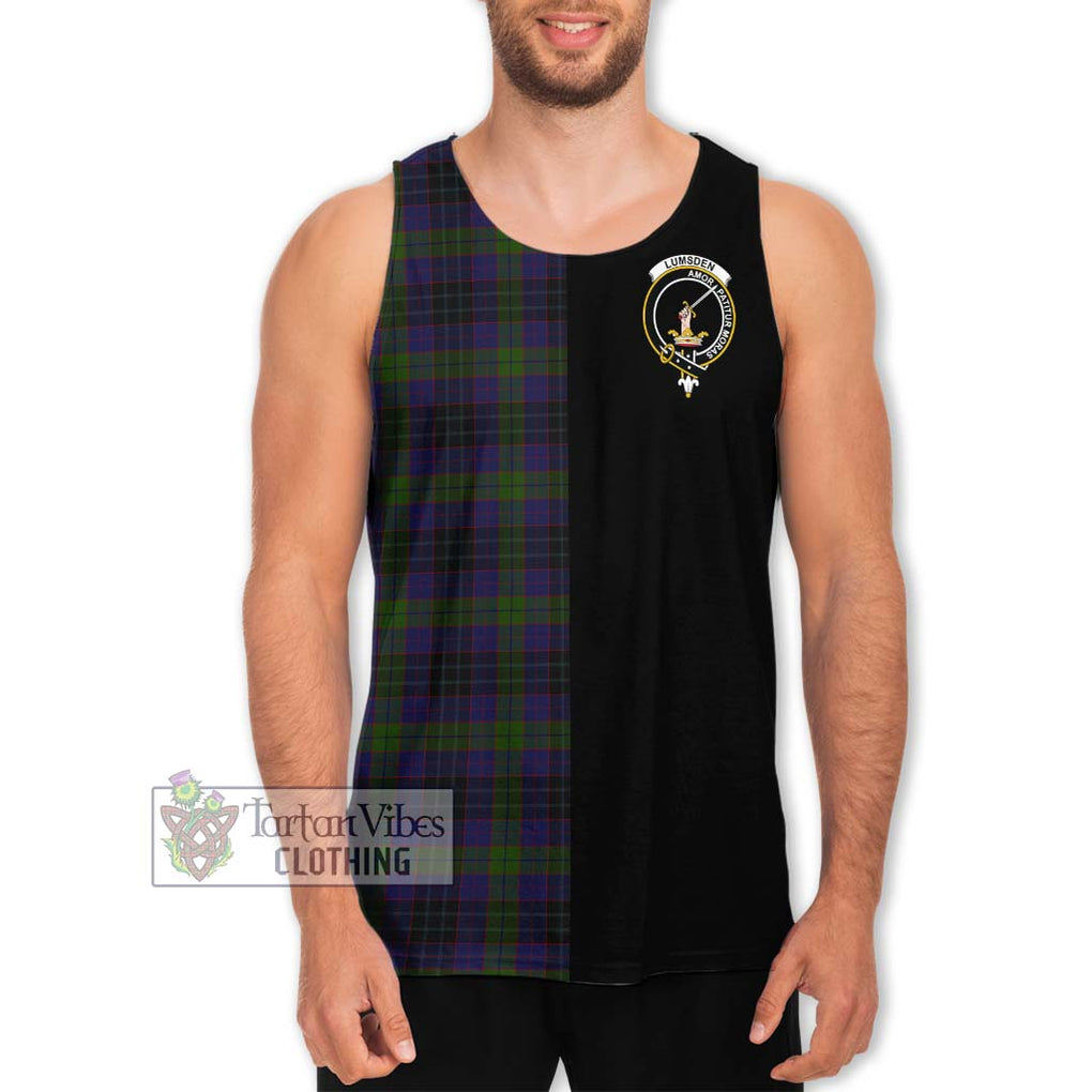 Lumsden Hunting Tartan Men's Tank Top with Family Crest and Half Of Me Style Men - Tartanvibesclothing Shop