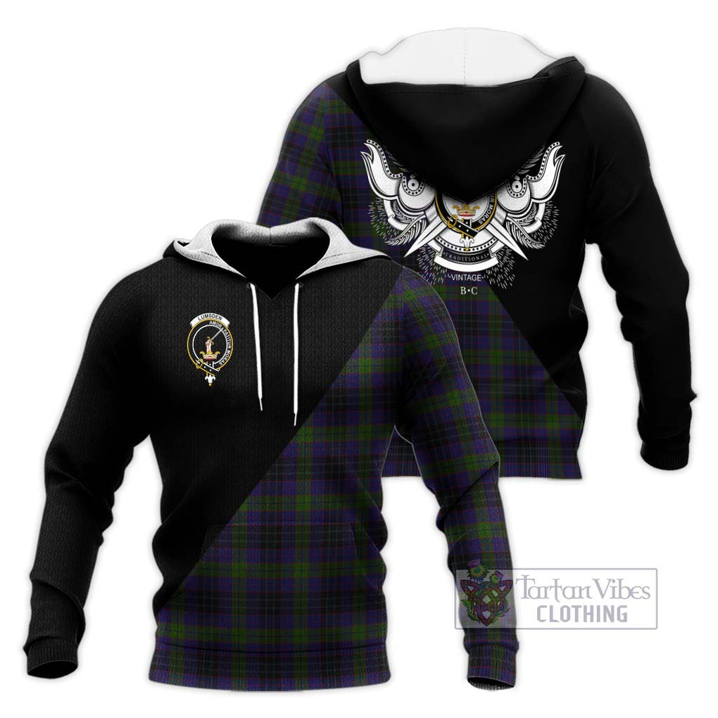 Lumsden Hunting Tartan Knitted Hoodie with Family Crest and Military Logo Style Unisex Knitted Pullover Hoodie - Tartanvibesclothing Shop