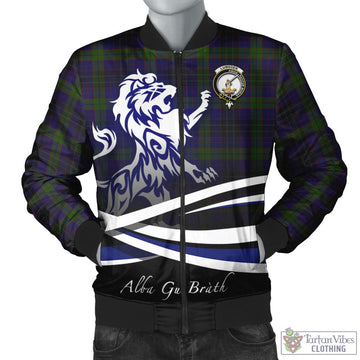 Lumsden Hunting Tartan Bomber Jacket with Alba Gu Brath Regal Lion Emblem