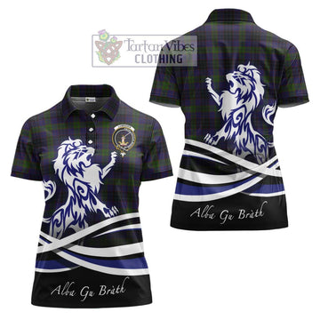 Lumsden Hunting Tartan Women's Polo Shirt with Alba Gu Brath Regal Lion Emblem