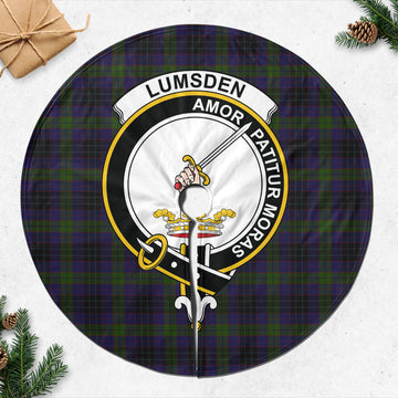 Lumsden Hunting Tartan Christmas Tree Skirt with Family Crest