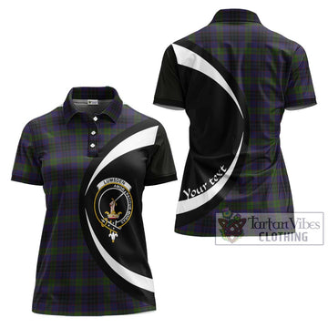 Lumsden Hunting Tartan Women's Polo Shirt with Family Crest Circle Style