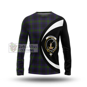 Lumsden Hunting Tartan Long Sleeve T-Shirt with Family Crest Circle Style