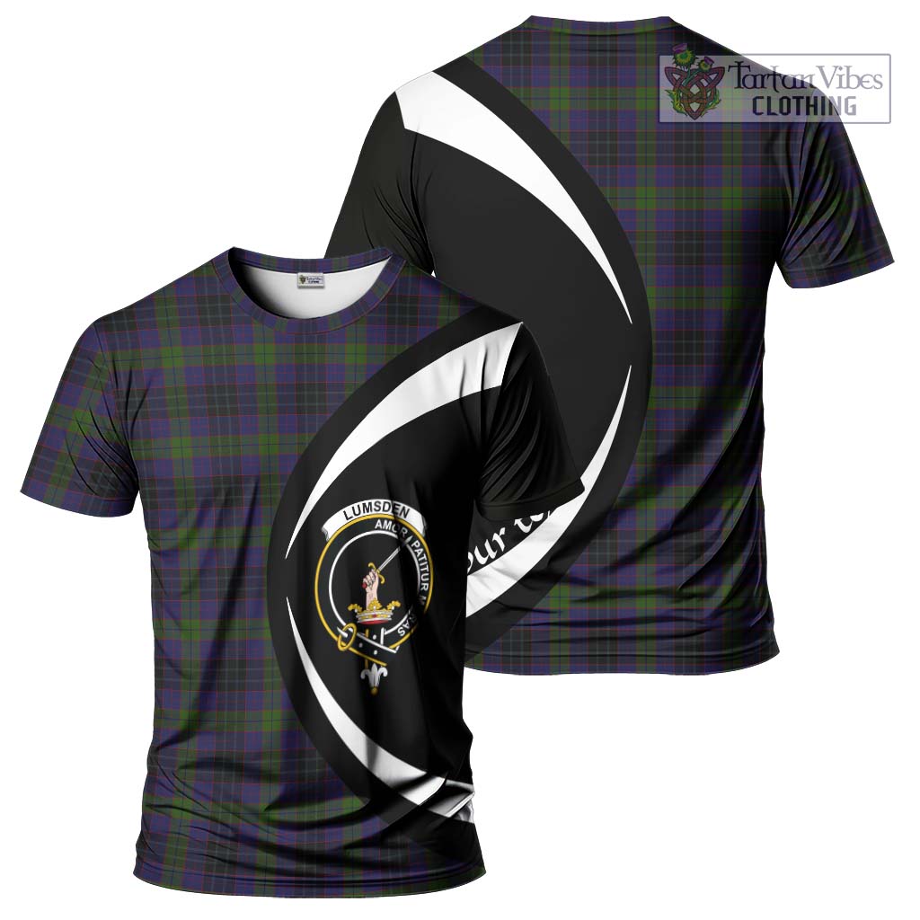 Tartan Vibes Clothing Lumsden Hunting Tartan T-Shirt with Family Crest Circle Style