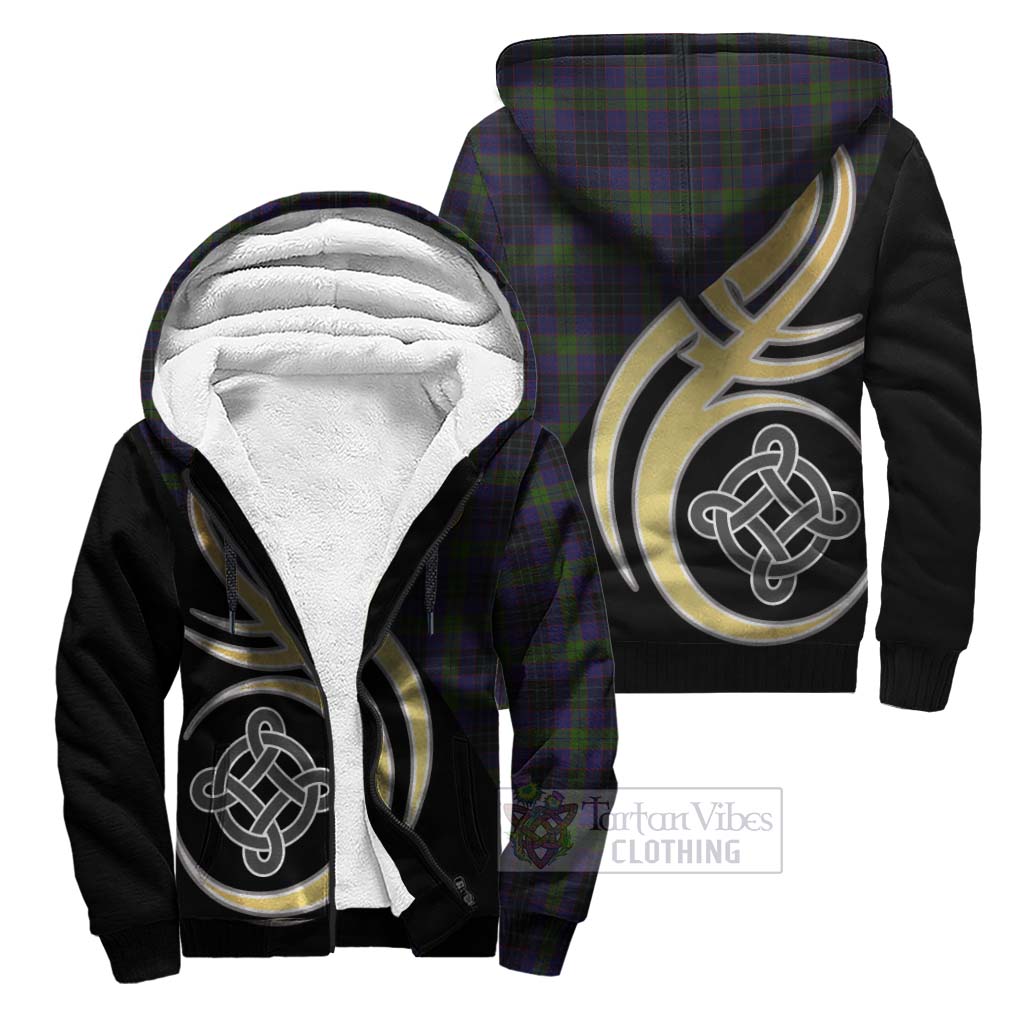 Lumsden Hunting Tartan Sherpa Hoodie with Family Crest and Celtic Symbol Style Unisex S - Tartan Vibes Clothing