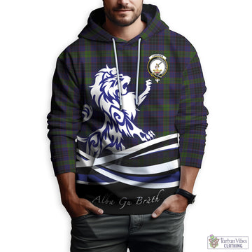 Lumsden Hunting Tartan Hoodie with Alba Gu Brath Regal Lion Emblem