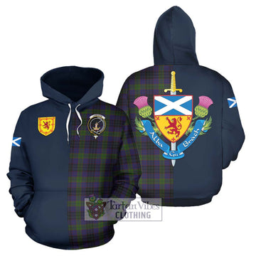 Lumsden Hunting Tartan Hoodie Alba with Scottish Lion Royal Arm Half Style