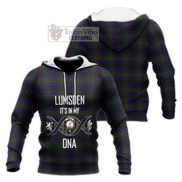 Lumsden Hunting Tartan Knitted Hoodie with Family Crest DNA In Me Style