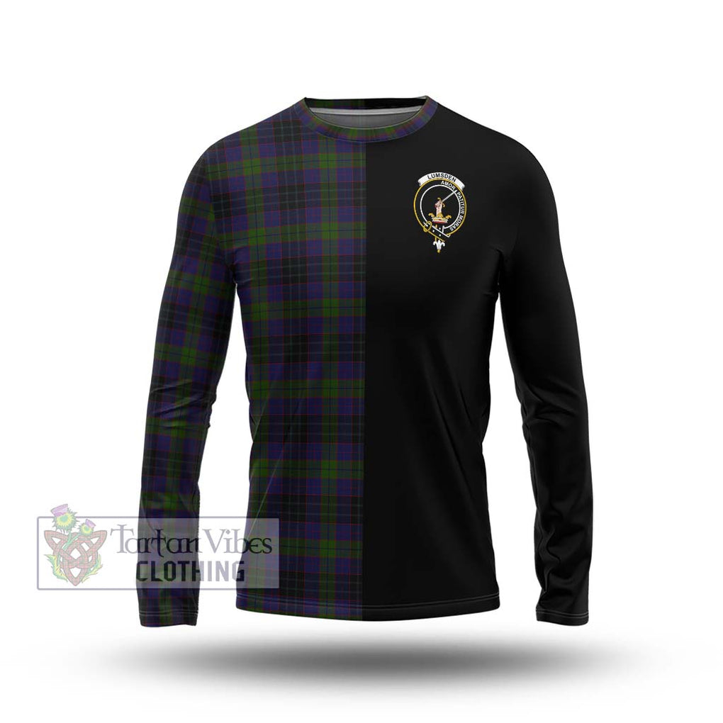 Lumsden Hunting Tartan Long Sleeve T-Shirt with Family Crest and Half Of Me Style Unisex - Tartanvibesclothing Shop