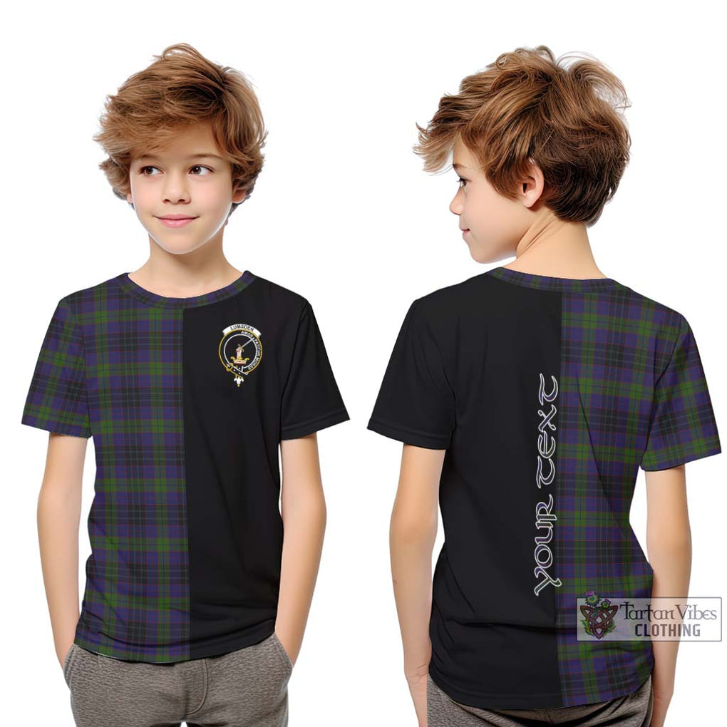 Lumsden Hunting Tartan Kid T-Shirt with Family Crest and Half Of Me Style Youth XL Size14 - Tartanvibesclothing Shop