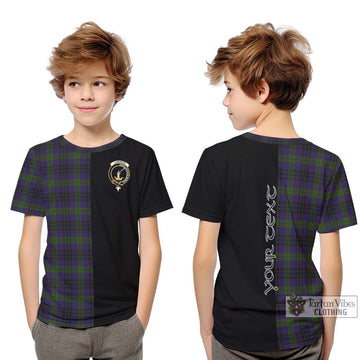 Lumsden Hunting Tartan Kid T-Shirt with Family Crest and Half Of Me Style